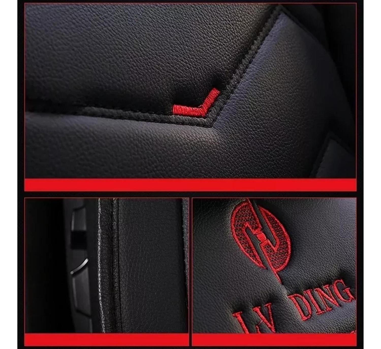 Set Fundas Cuero Cubre Asientos Automóvil Completo Deluxe Negro-4