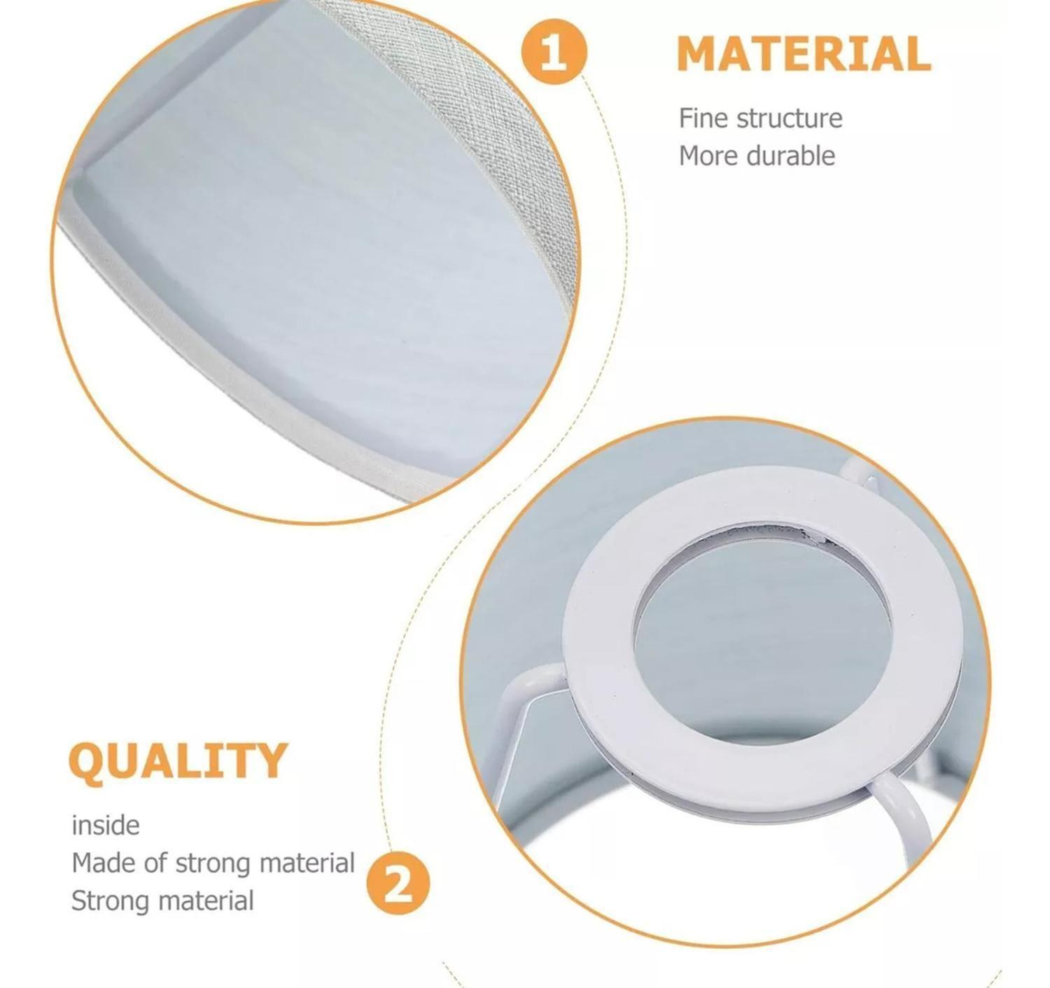 Pantalla Vestido Lámpara Repuesto Redonda 25x16.5x20 CM E27 Blanco-3