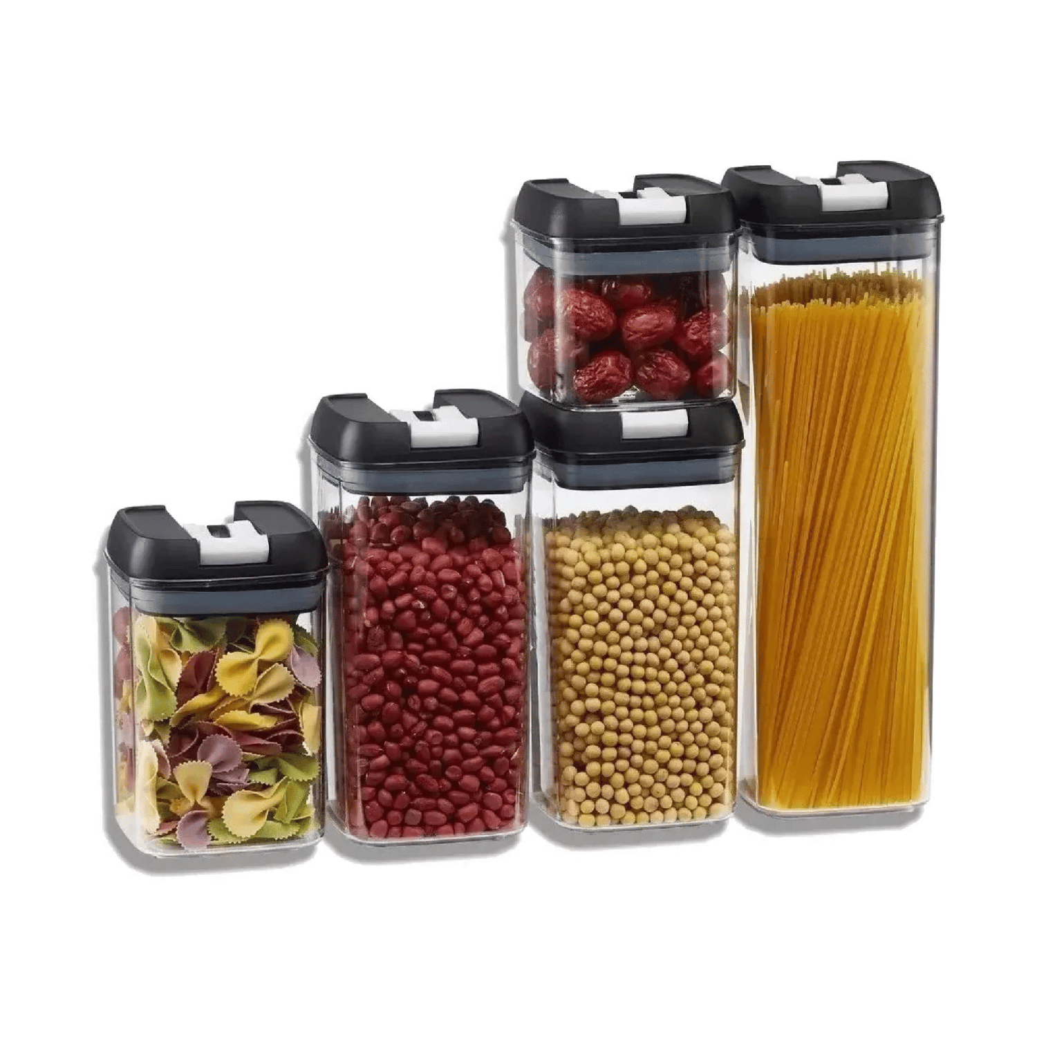 Set 5 Contenedores alimentos Tapa Hermetica-3