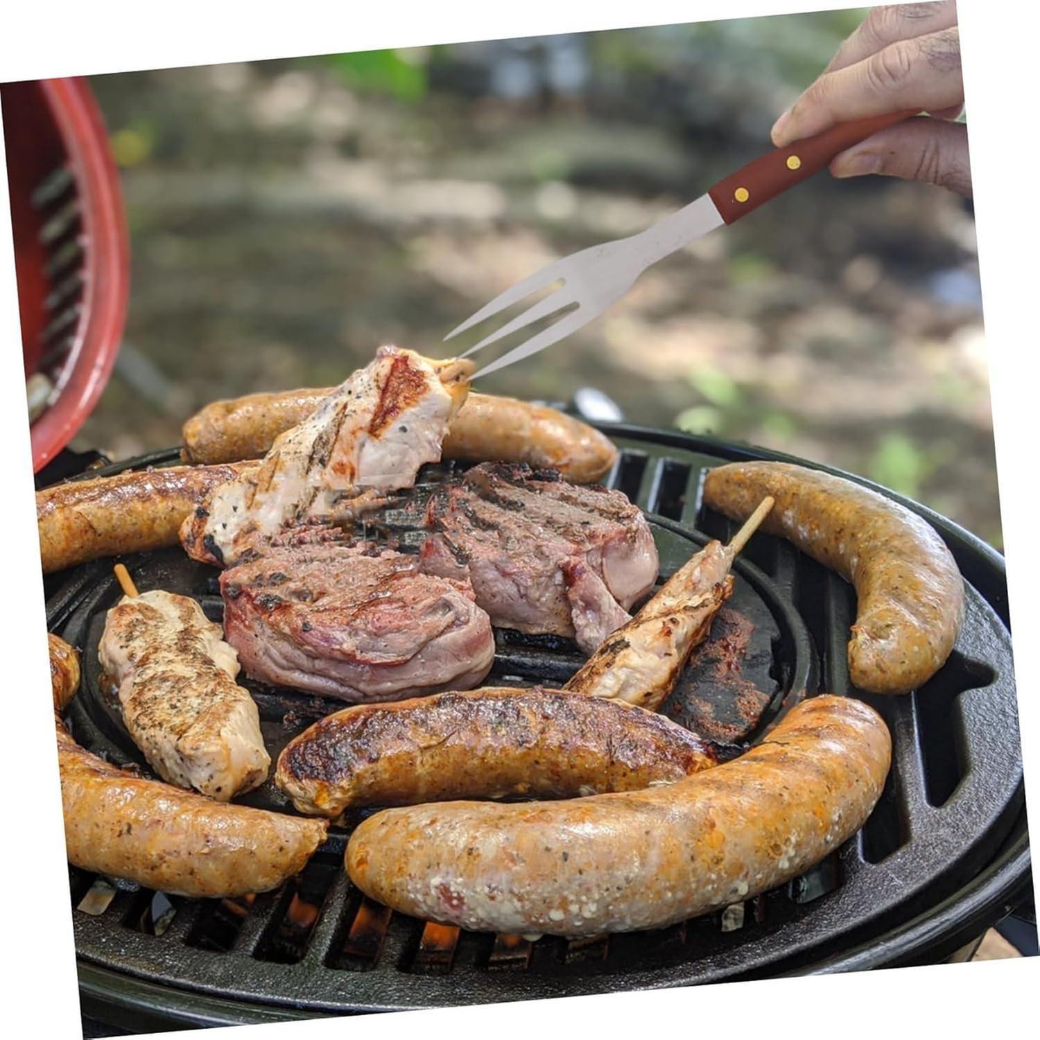 Delantal Asado Parrilla Negro 3 Herramientas-4