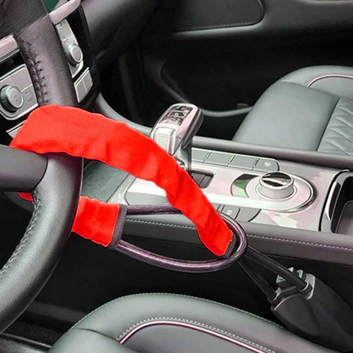 Bloqueo Volante Automóvil Cinturón Seguridad Rojo-4