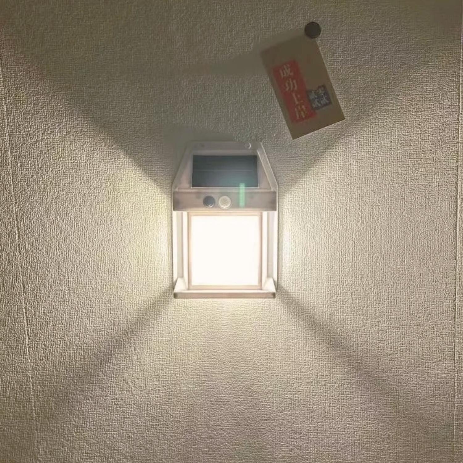 Farol Foco Solar Pared Sensor Movimiento 3.2 V Luz Cálida Blanco-4