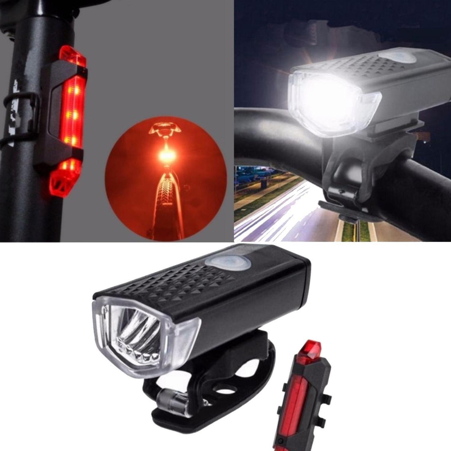 Kit Luces LED Delantera Trasera Bicicleta Recargable-4