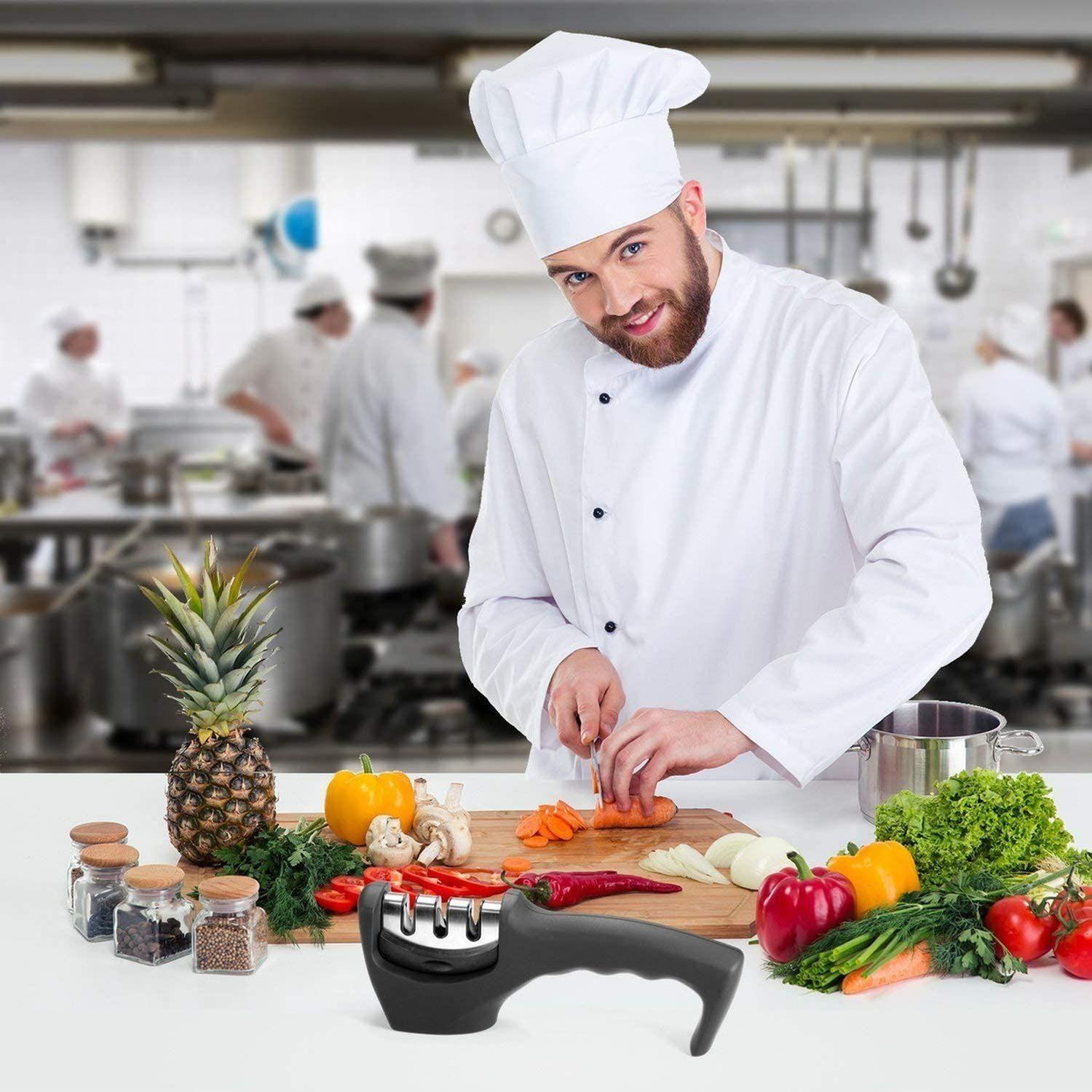 Afilador Cuchillos Cocina Knife Sharpener 3 Medidas-4