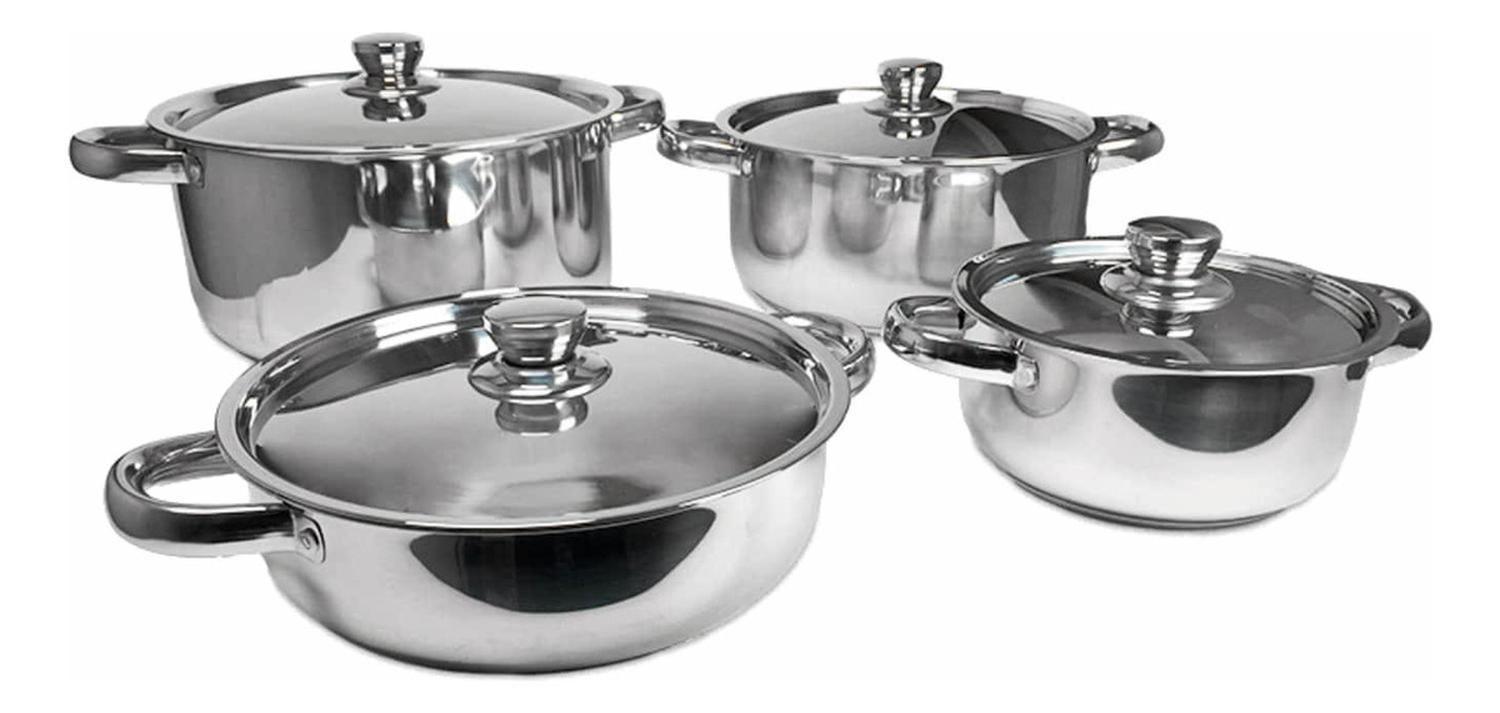 Juego Batería 8 Piezas Olla Cocina Acero inoxidable-1