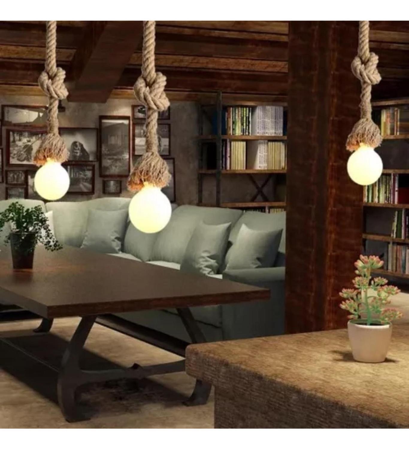 Soquete Lámpara Soga Colgante 1 MT Vintage E27-4