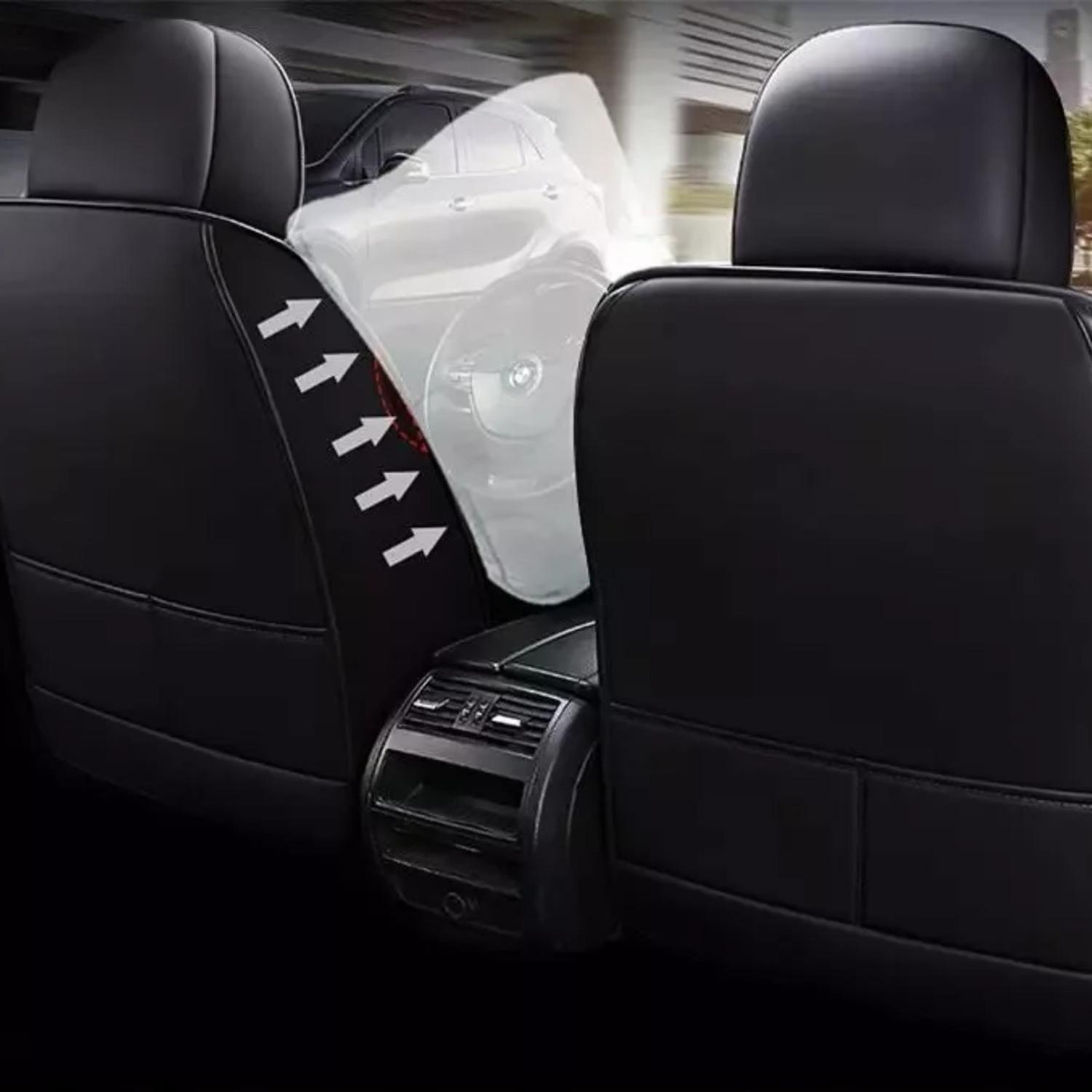 Kit Fundas Cubre Asiento Eco Cuero Auto Almohadilla Luxury-2