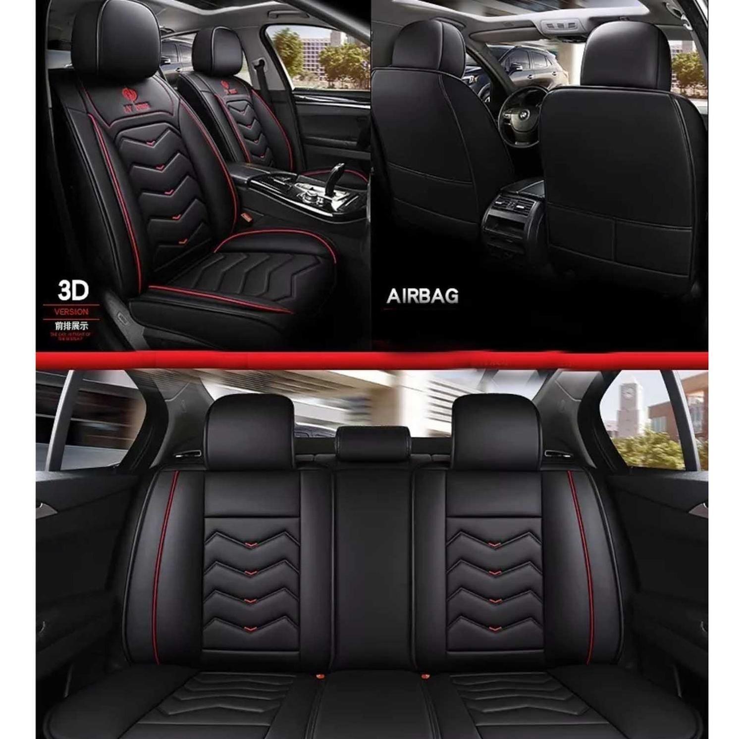 Kit Fundas Cubre Asiento Eco Cuero Auto Almohadilla Luxury-5