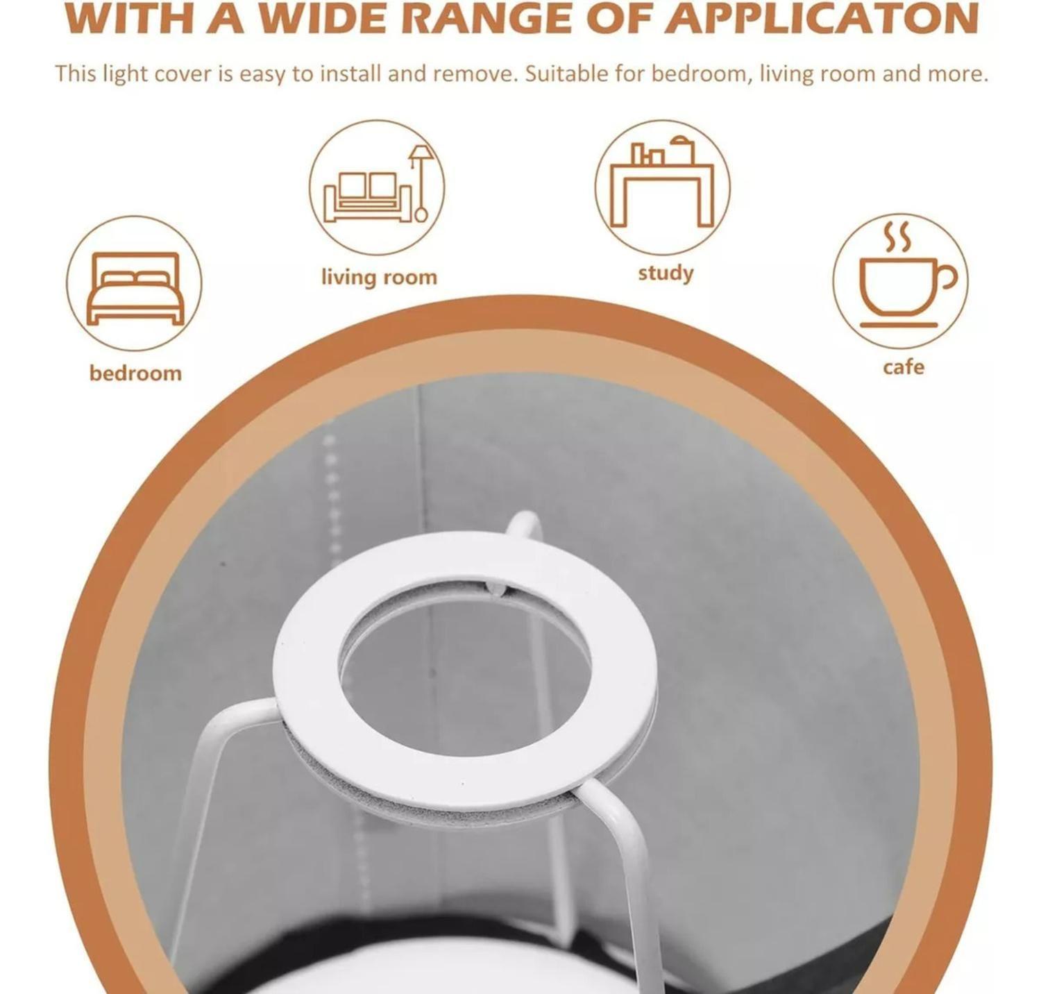 Pantalla Vestido Lámpara Repuesto Redonda 25x16.5x20 CM E27 Negro-3