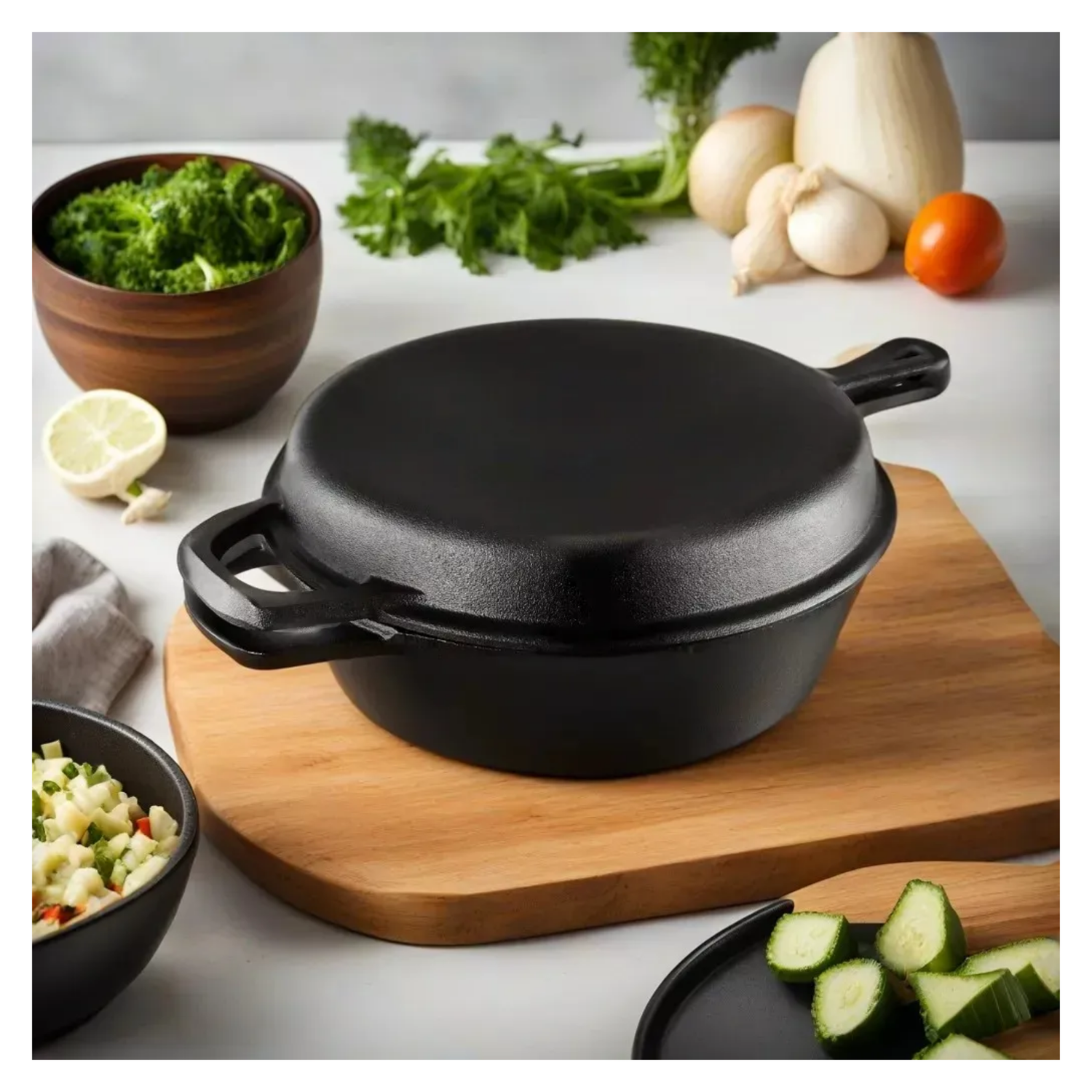 Pack 2 Sartenes Antiadherente Hierro Fundido 26 CM-4