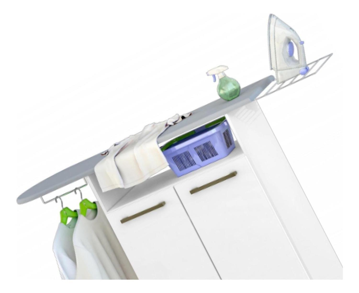 Mueble Tabla Planchar Ruedas Blanco-2