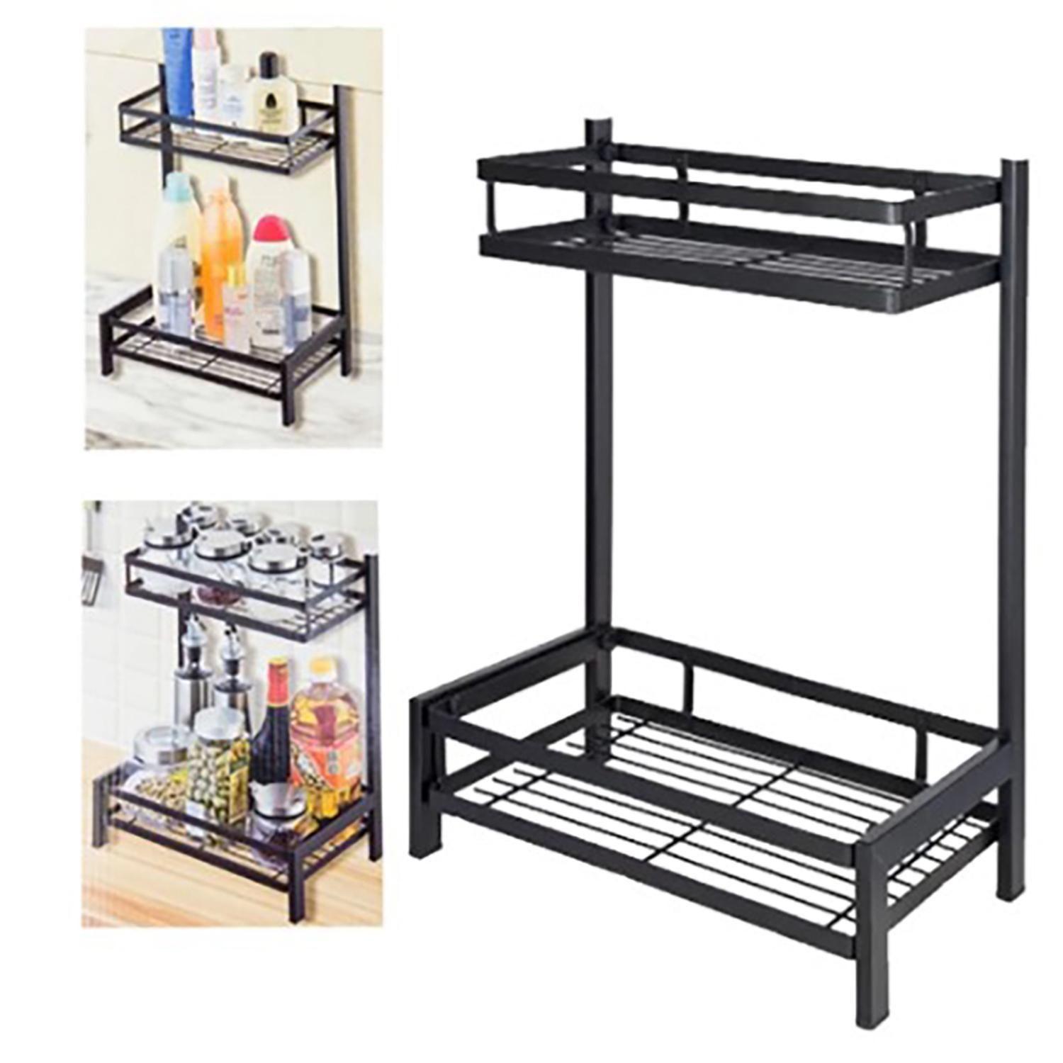 Organizador 2 Niveles Metálico Cocina Negro-2