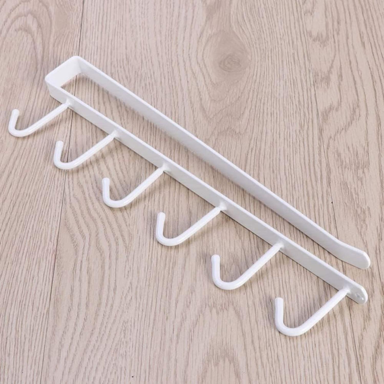 Colgador Organizador Soporte Tazas Utensilios Cocina Metal Blanco-2