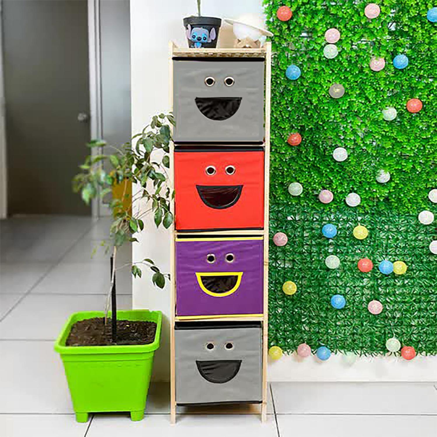 Estante Organizador Multicolor Madera Café Claro 31x28x70 CM-4