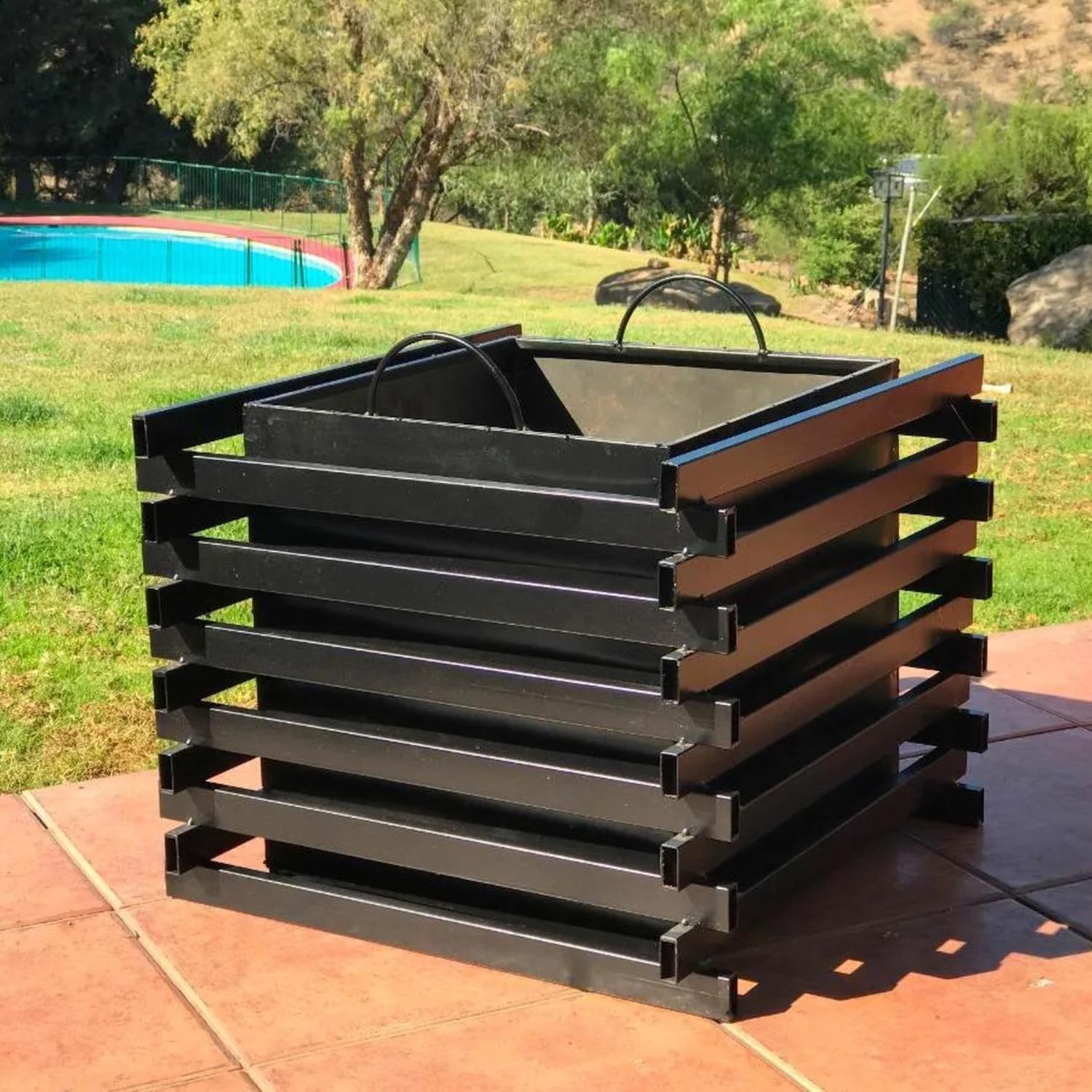 Fogón Brasero Fierro Terraza 53x53x45 CM-3