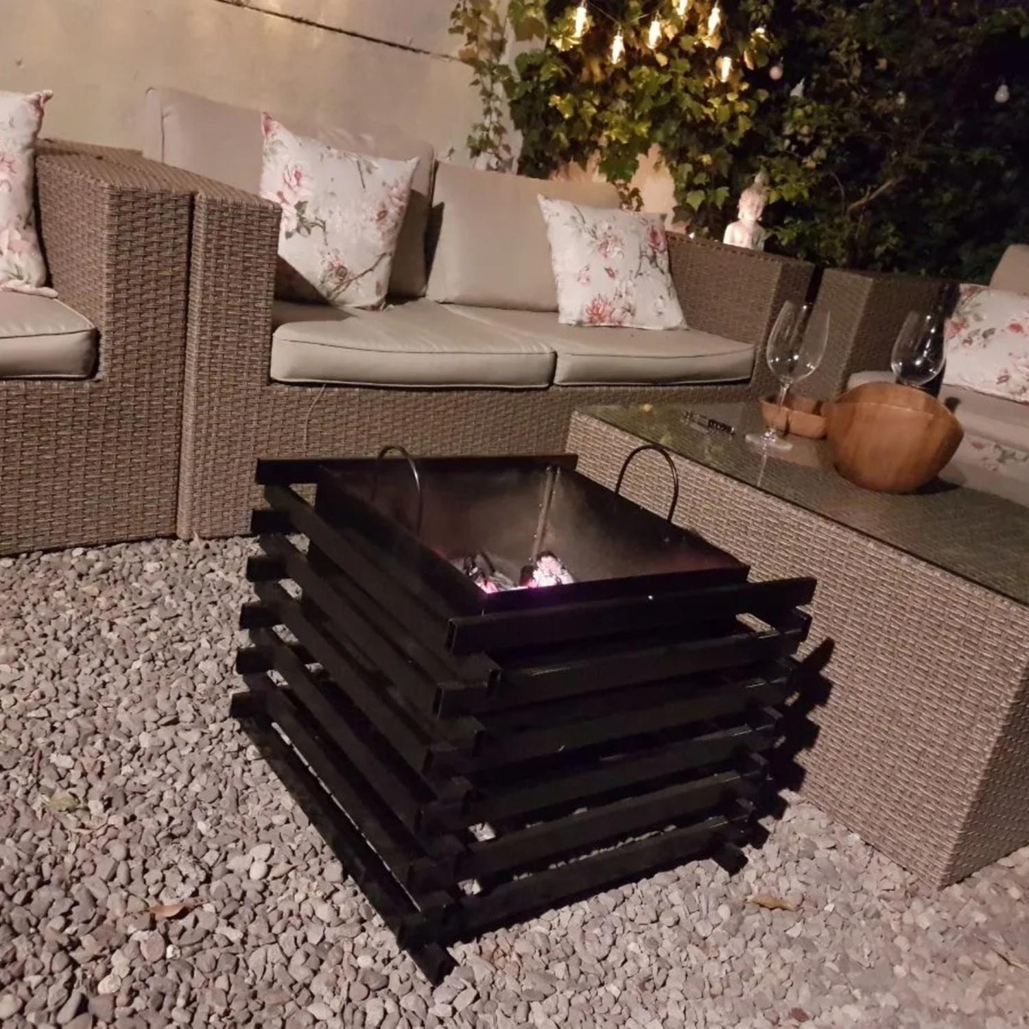 Fogón Brasero Fierro Terraza 53x53x45 CM-5