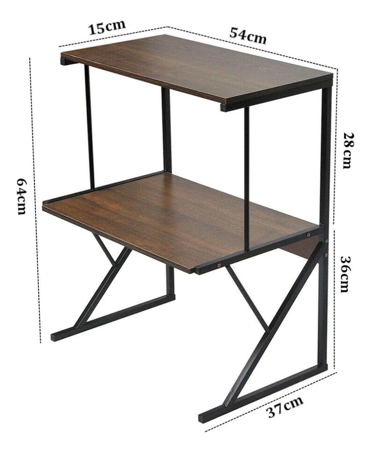 Estante Rack Cocina Microondas Organizador Negro 64x54x37 CM-2