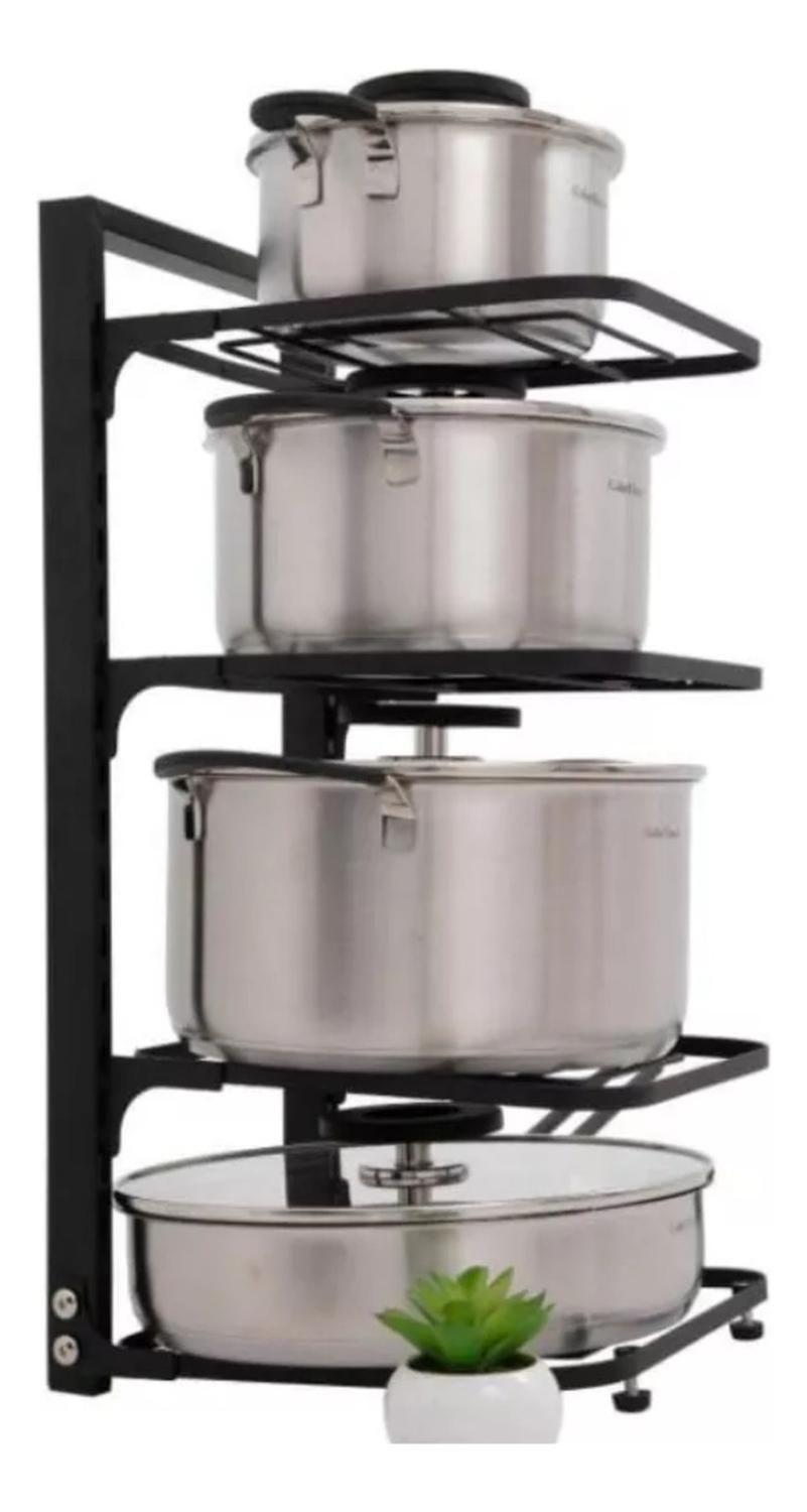 Estante Organizador Modular Ollas Sartenes Cocina Multiuso Negro-3