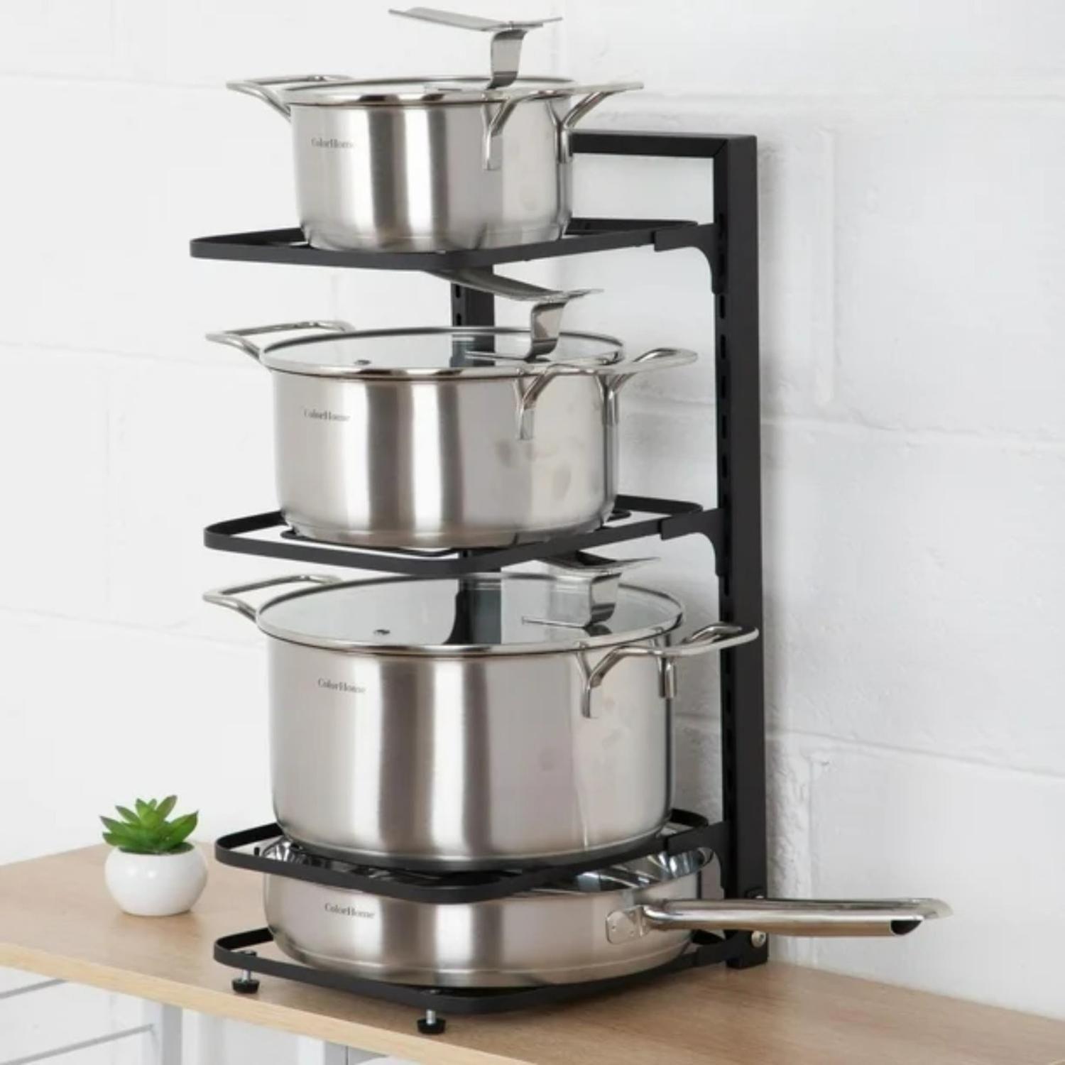 Estante Organizador Modular Ollas Sartenes Cocina Multiuso Negro-4