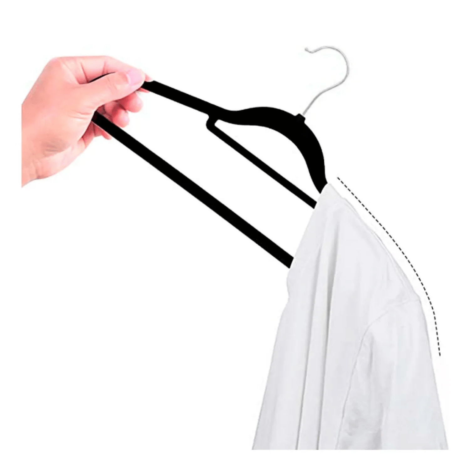 Pack 20 Colgadores Ganchos Ropa Plástico Negro-2