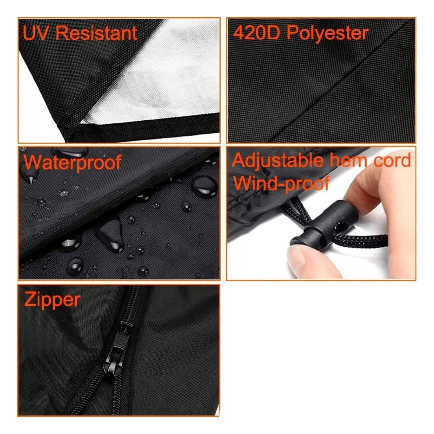 Funda Silla Colgante Impermeable 230x100 CM Negro-4