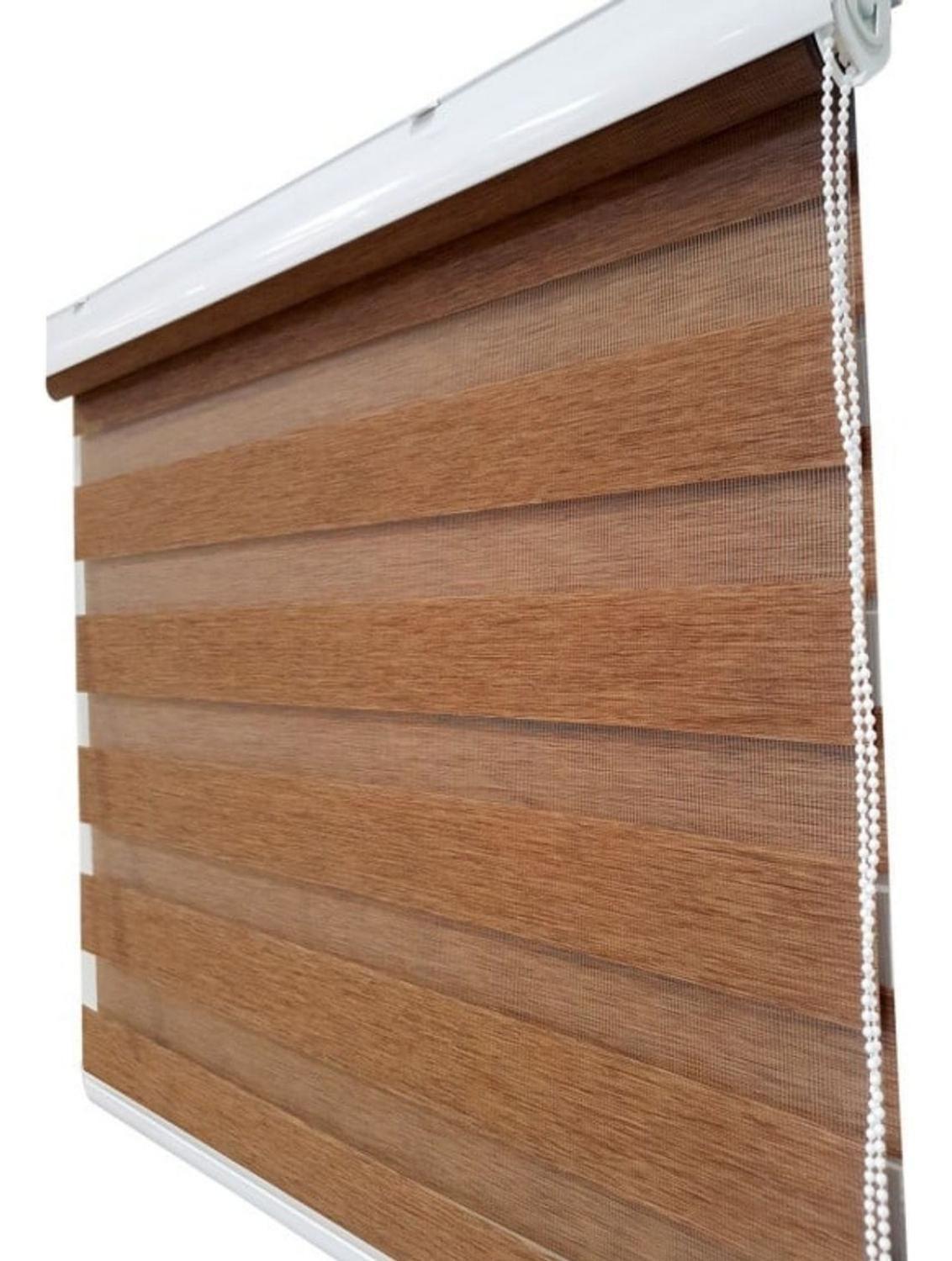 Cortina Roller Dúo Madera Café 90x220 CM-3