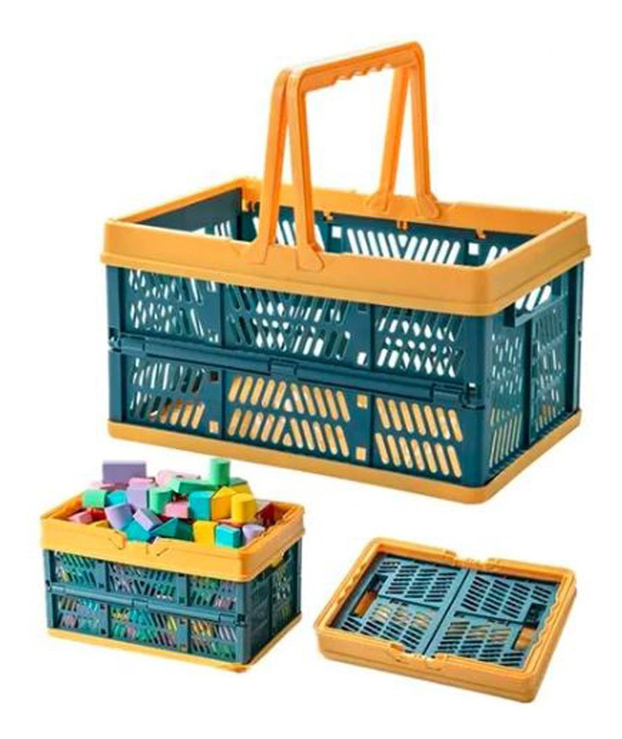 Canasto Organizador Asas Amarillo-2