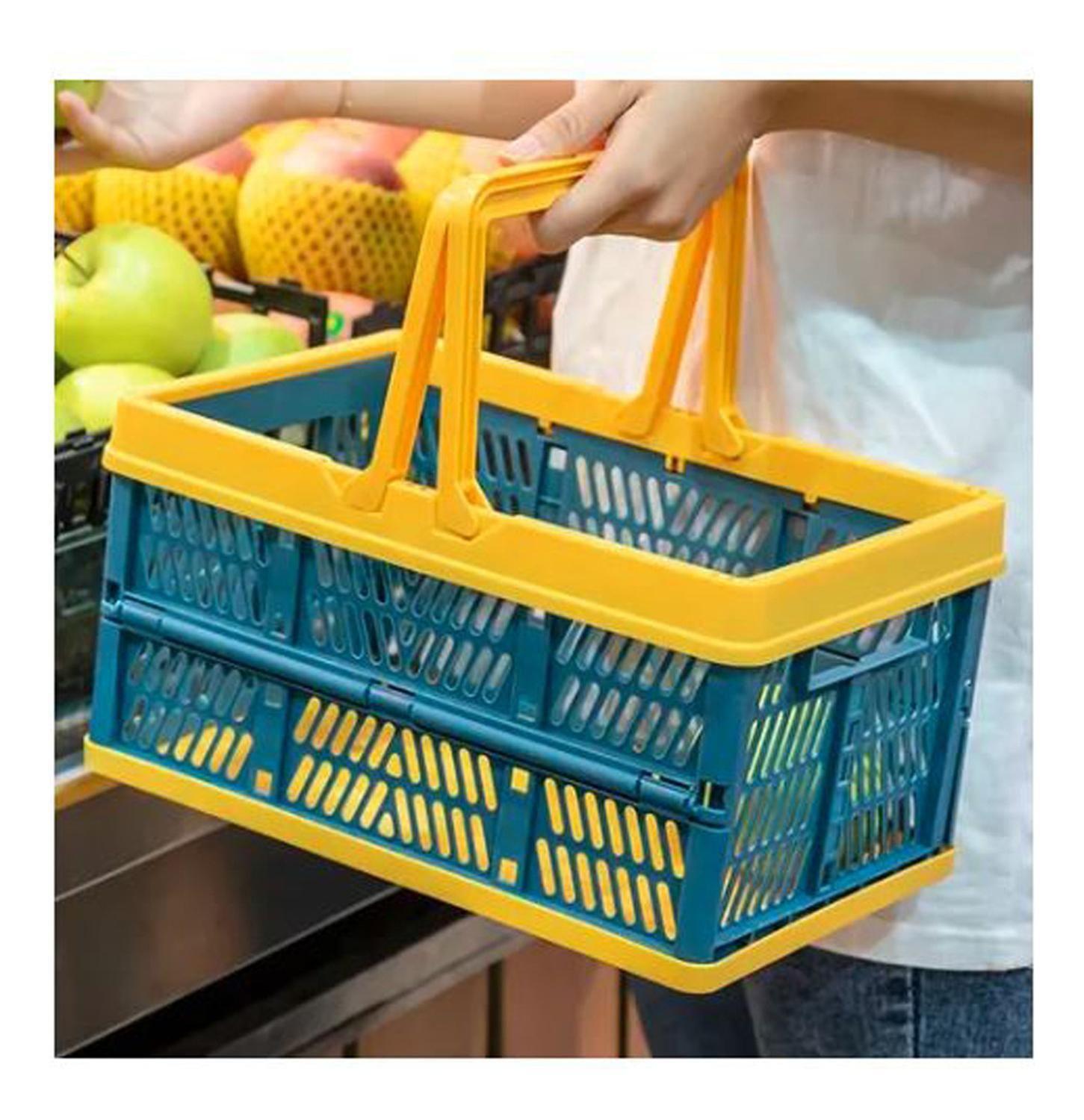 Canasto Organizador Asas Amarillo-3