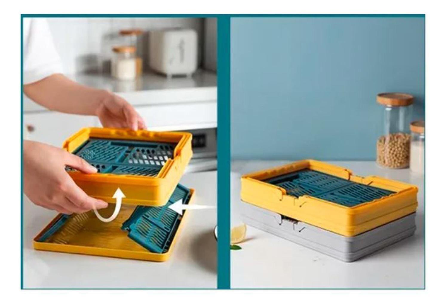 Canasto Organizador Asas Amarillo-4