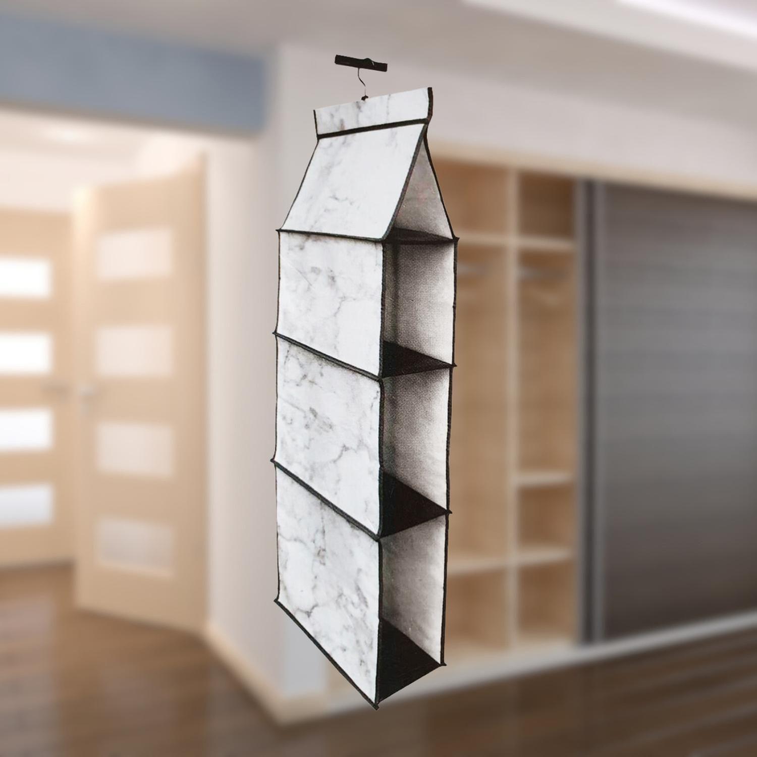 Organizador Closet Hogar Plegable Ropa 3 Divisiones Gris-4