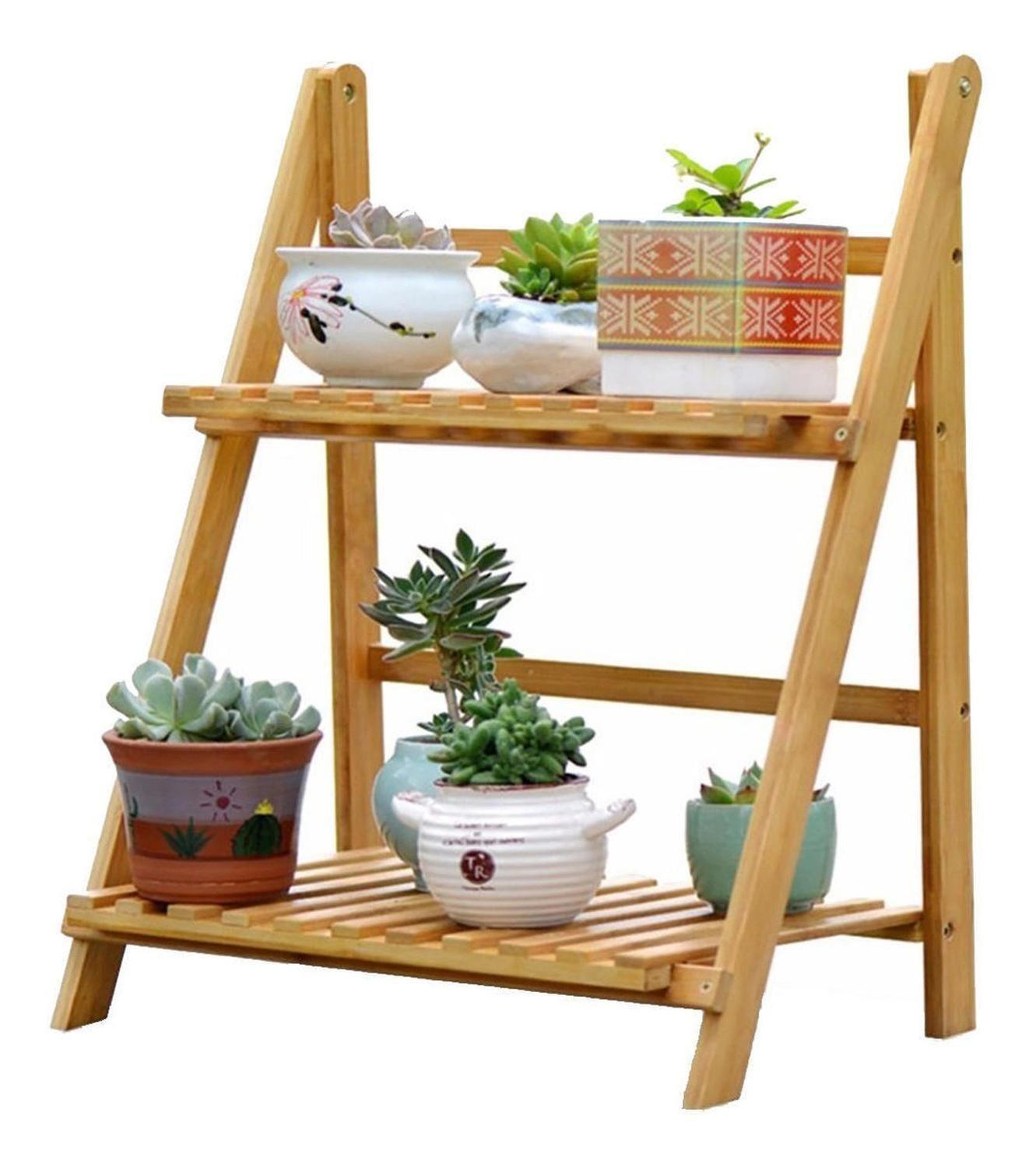 Estante Organizador Madera 2 Niveles 36x21x47 CM Café Claro-2
