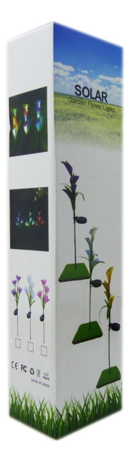 Set 2 Flor Foco Solar LED Rosa 80 CM Luz Blanca-2