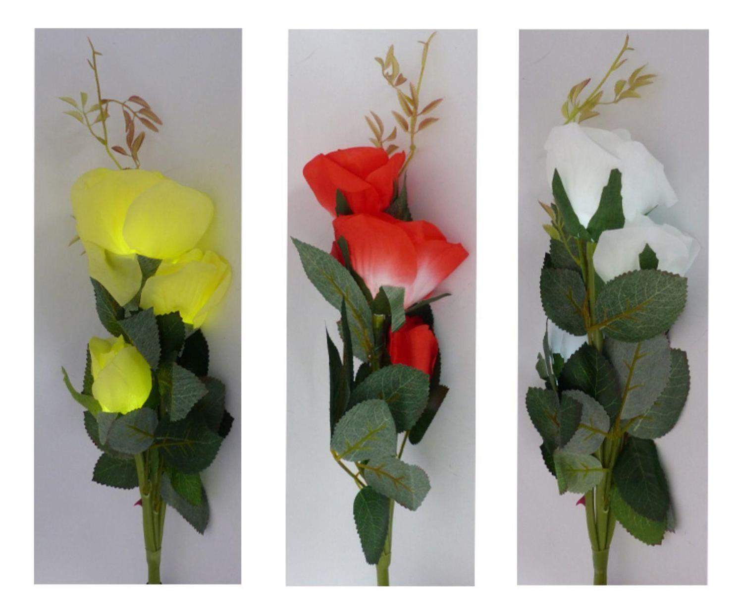 Set 2 Flor Foco Solar LED Rosa 80 CM Luz Blanca-3