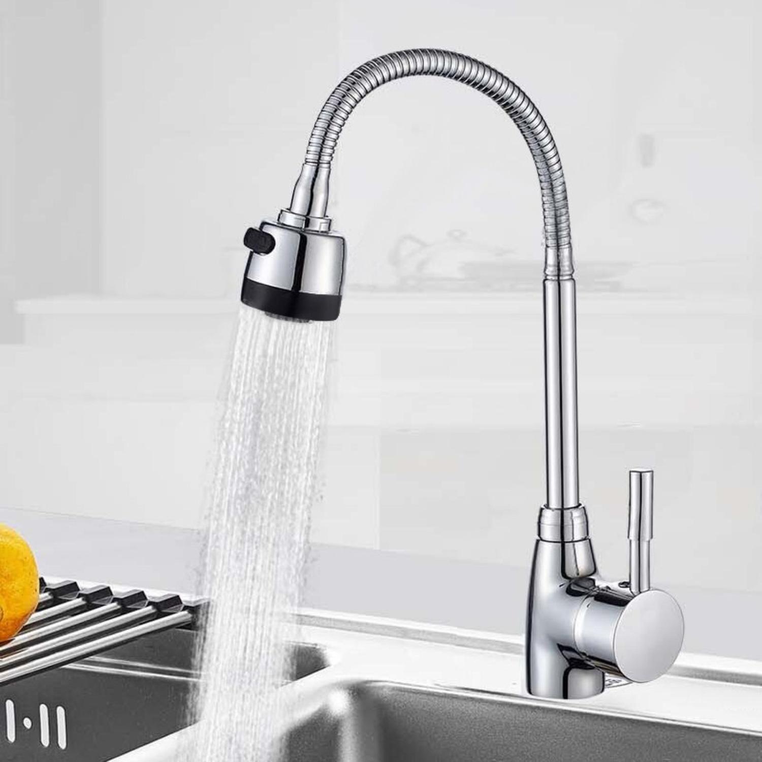 Llave Lavaplatos Monomando Cuello Flexible Difusor Agua-1
