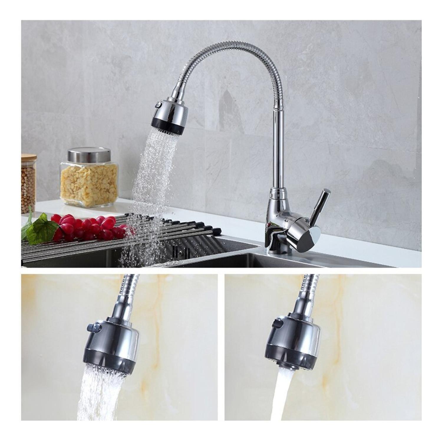 Llave Lavaplatos Monomando Cuello Flexible Difusor Agua-3