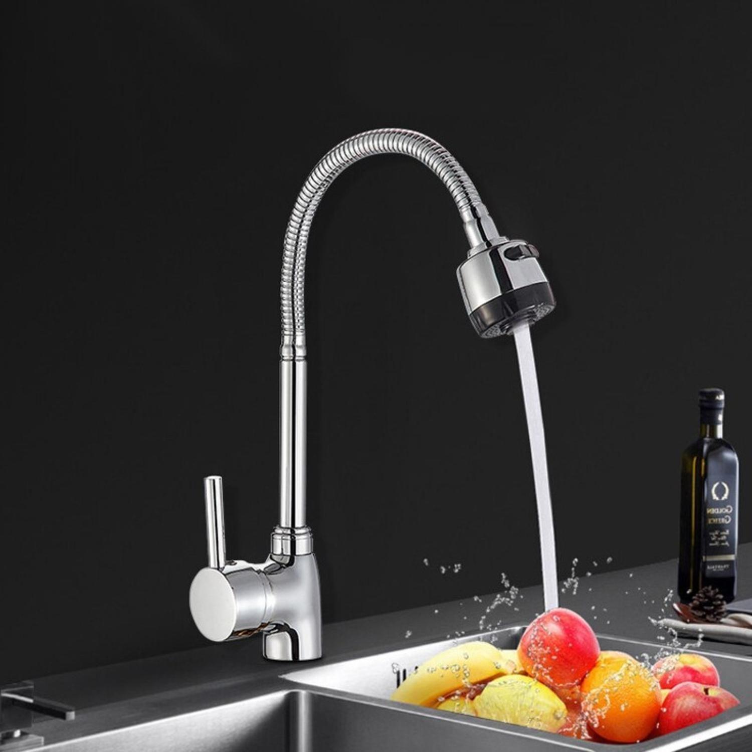 Llave Lavaplatos Monomando Cuello Flexible Difusor Agua-5