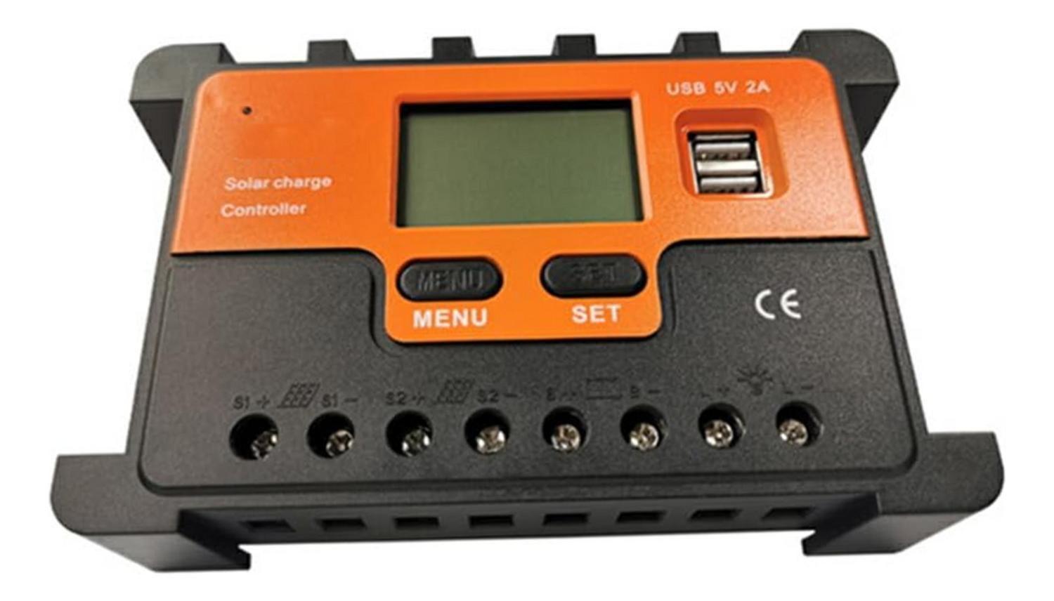 Controlador Carga Solar Regulador Pantalla LCD 12V - 24V 10A-2