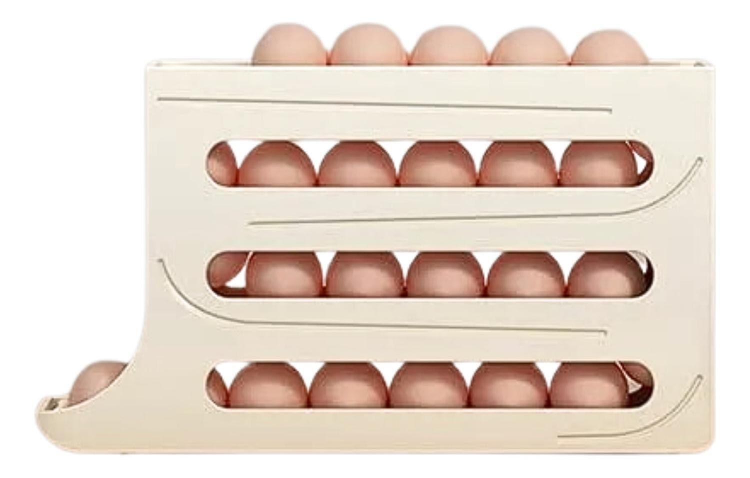 Organizador Portahuevos 4 Niveles 30 Huevos 35,9x7 CM Blanco-2