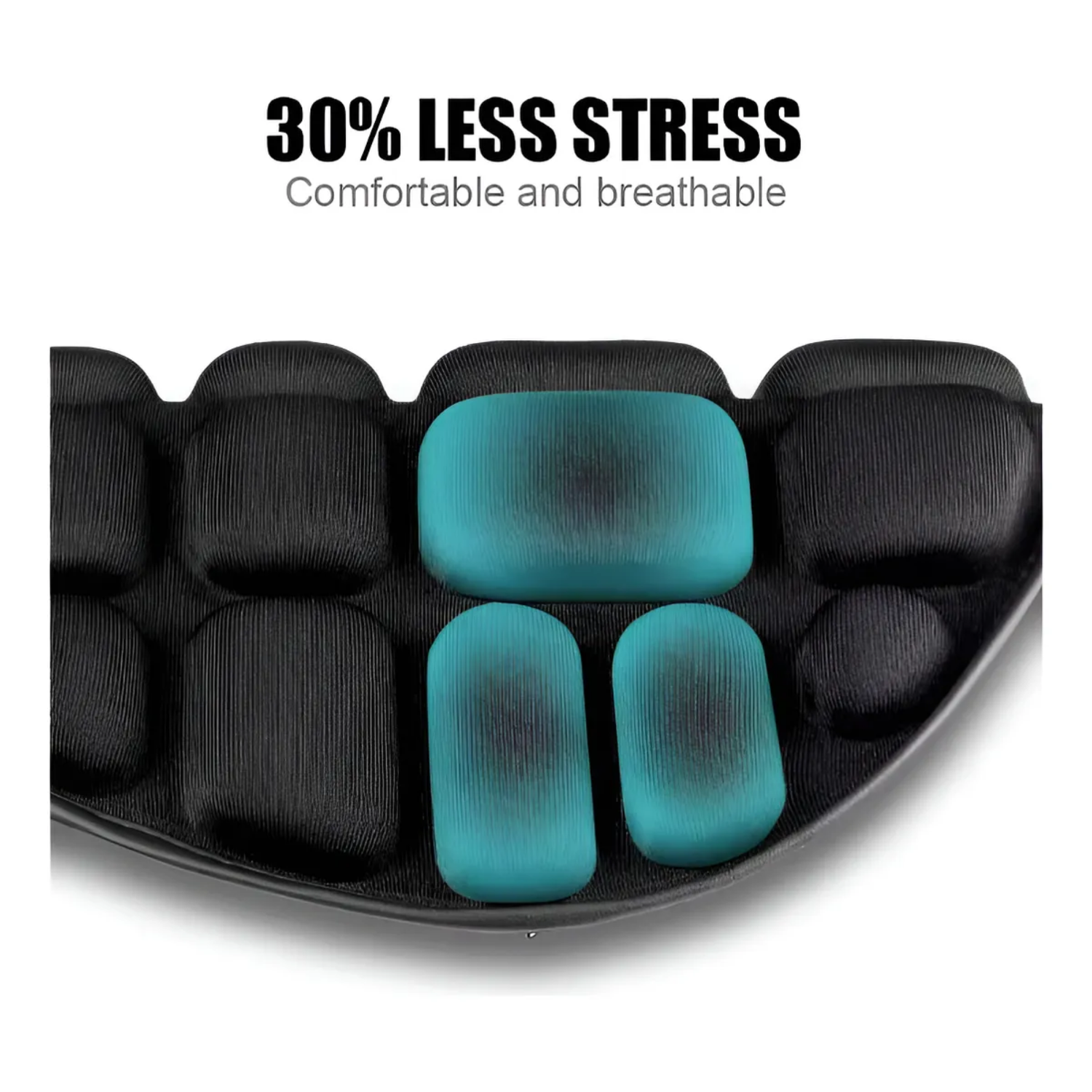 Cojín Acolchado Universal Ajustable Asiento Moto Negro-5