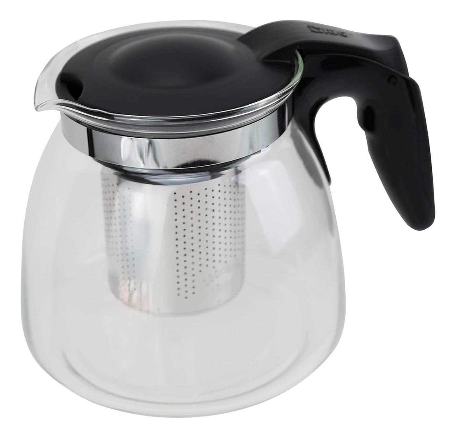 Hervidor Tetera Infusor Vidrio Cocina 900 ML Negro-2