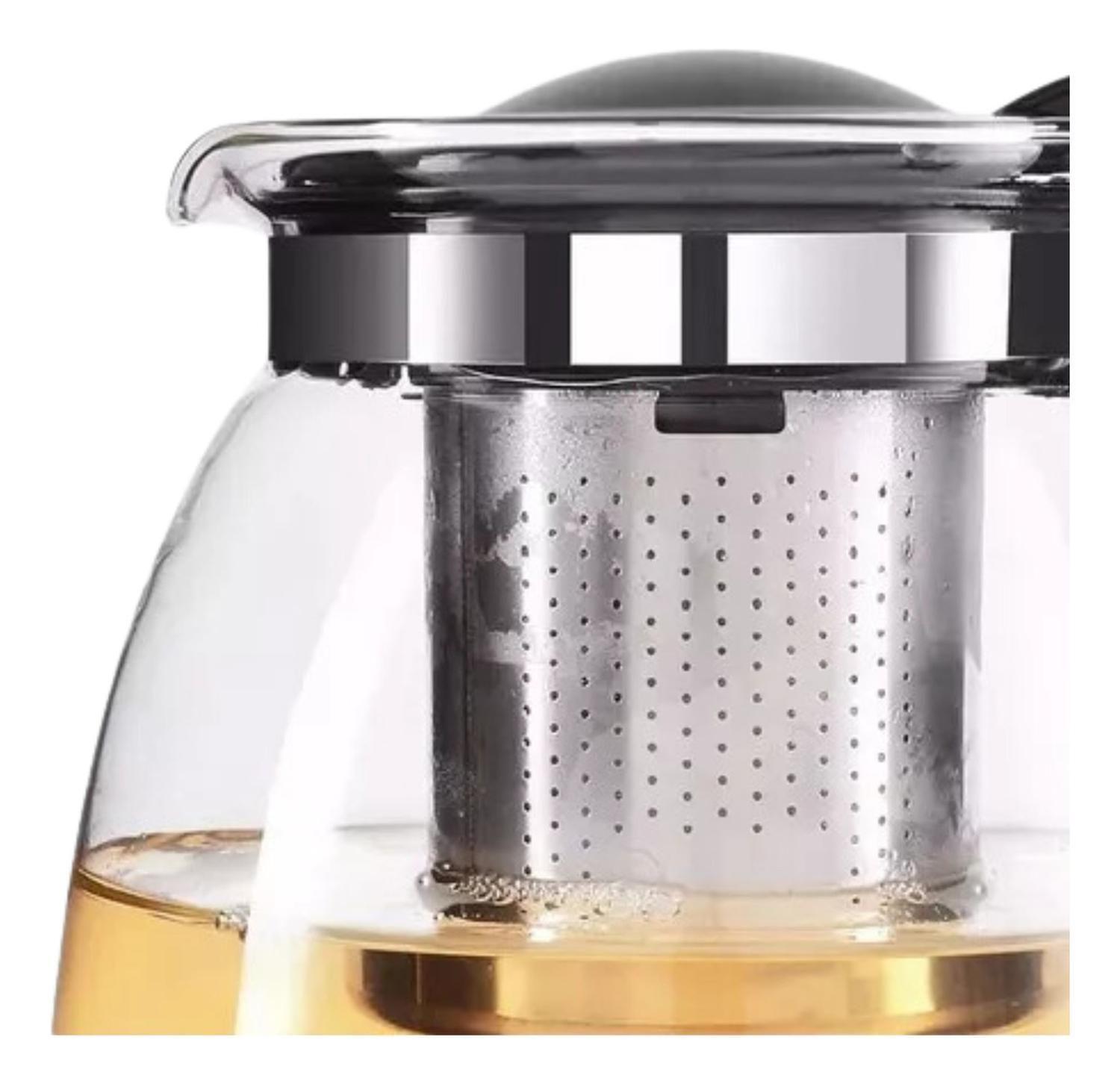 Hervidor Tetera Infusor Vidrio Cocina 900 ML Negro-3