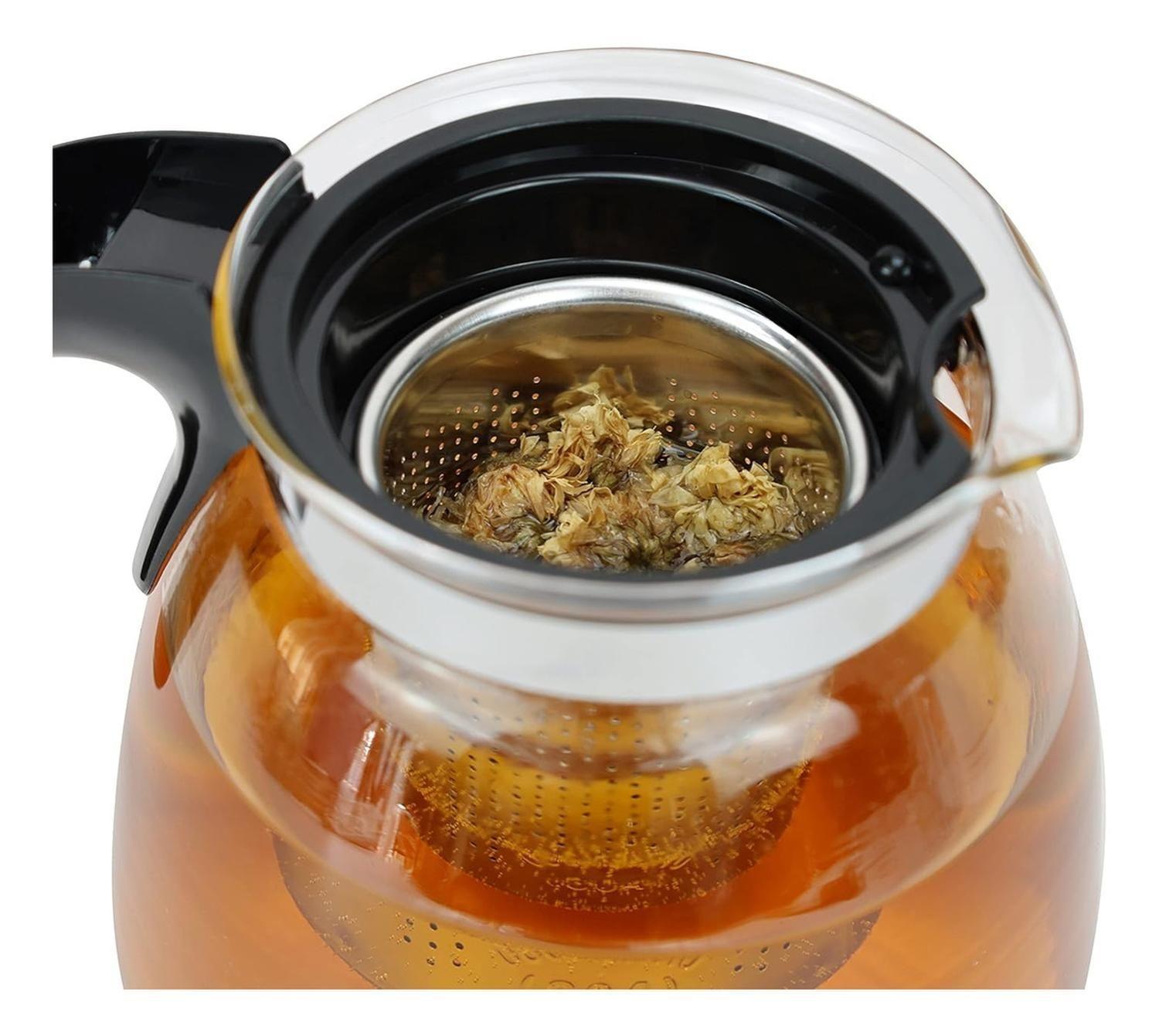 Hervidor Tetera Infusor Vidrio Cocina 900 ML Negro-4