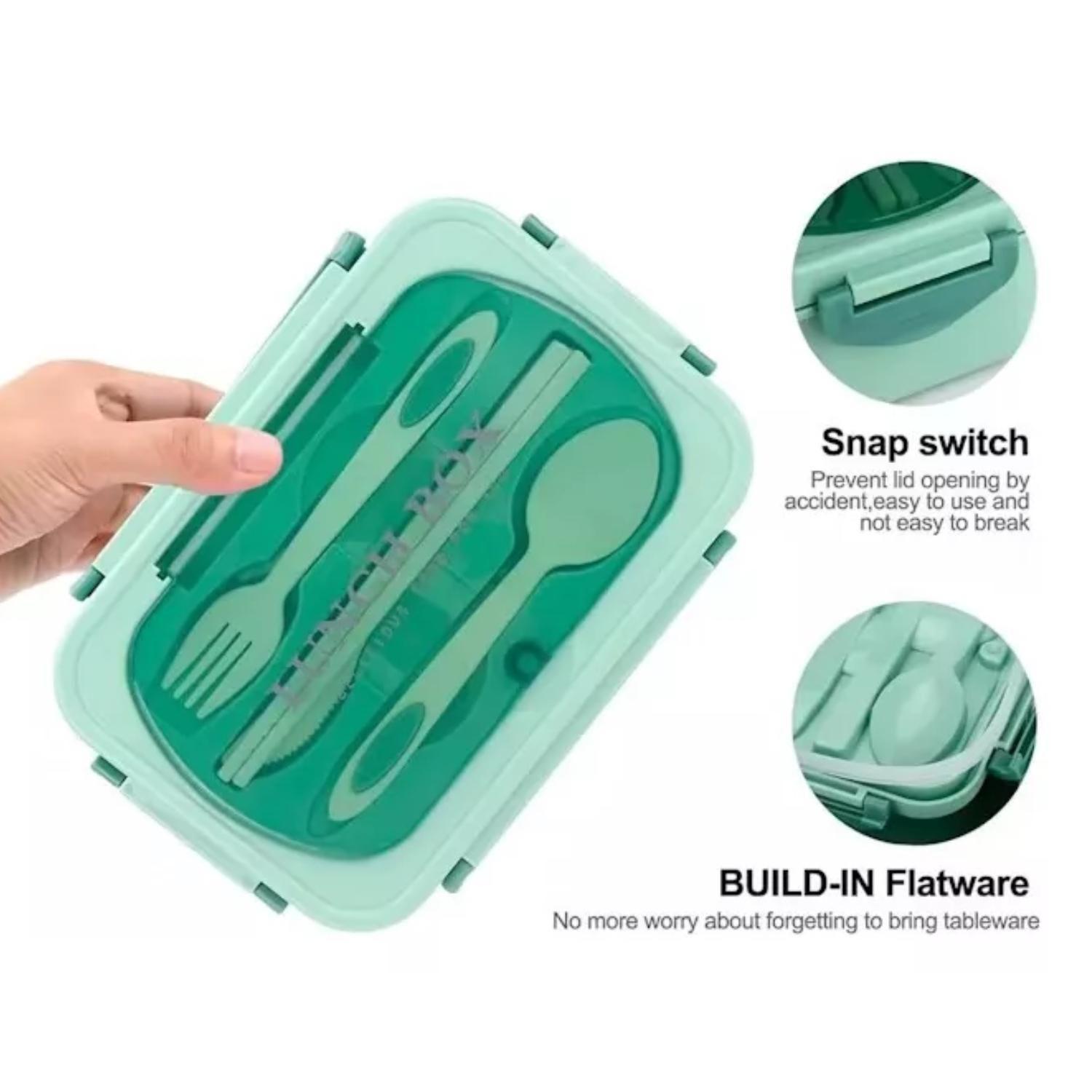 Tupper Contenedor Microondas Alimentos Servicio Verde-3