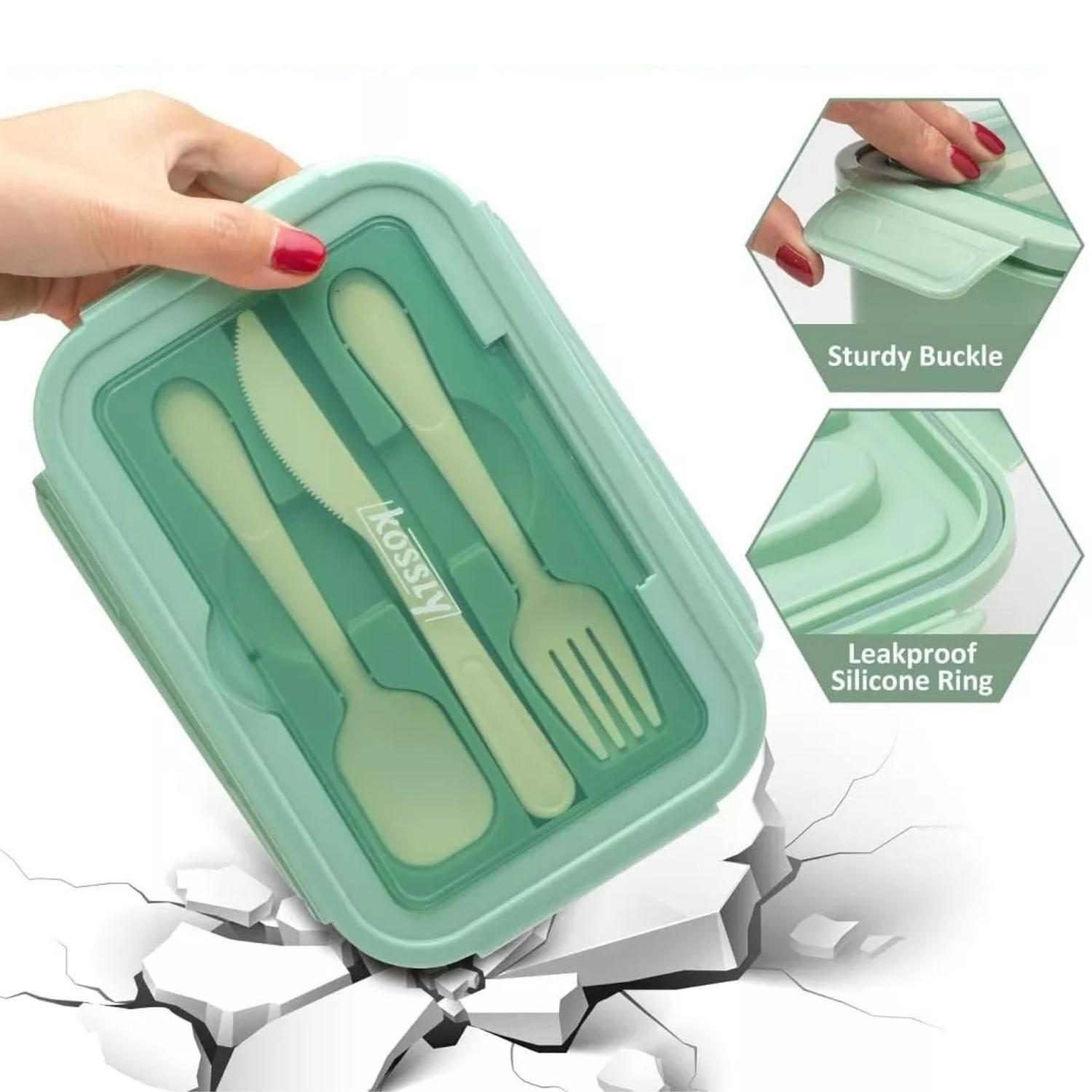 Tupper Contenedor Microondas Alimentos Servicio Verde-5