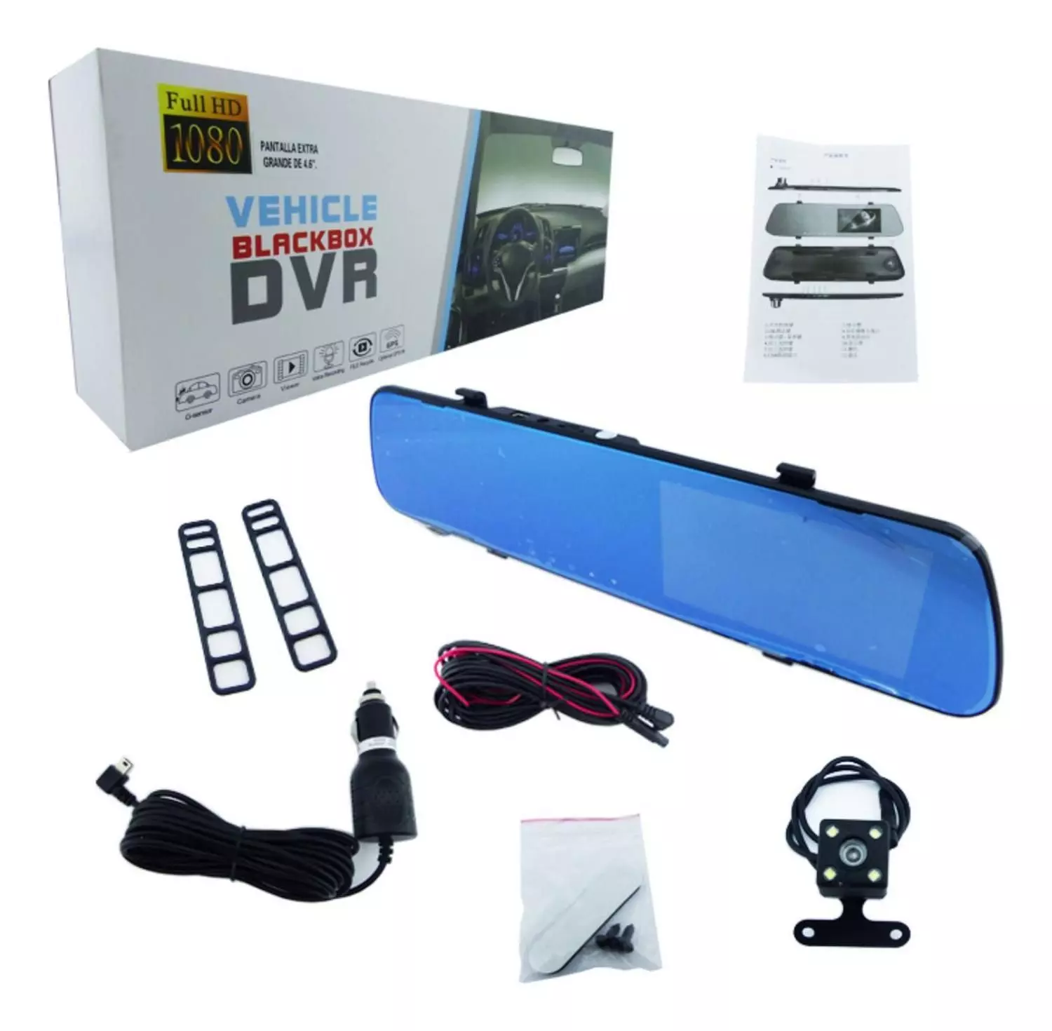 Espejo Retrovisor Auto Cámara Retroceso Cámara DVR 4.6-3