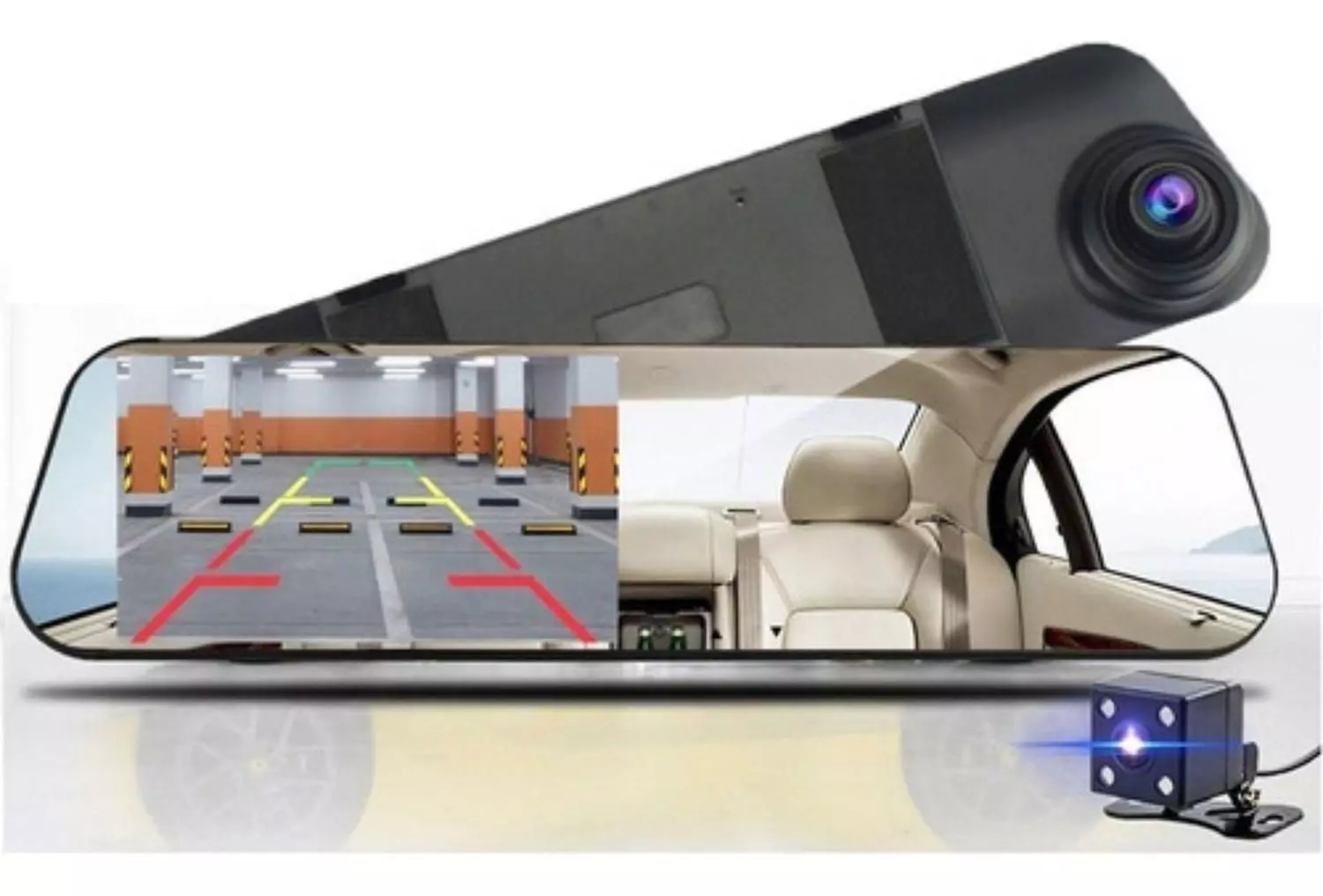 Espejo Retrovisor Auto Cámara Retroceso Cámara DVR 4.6-4