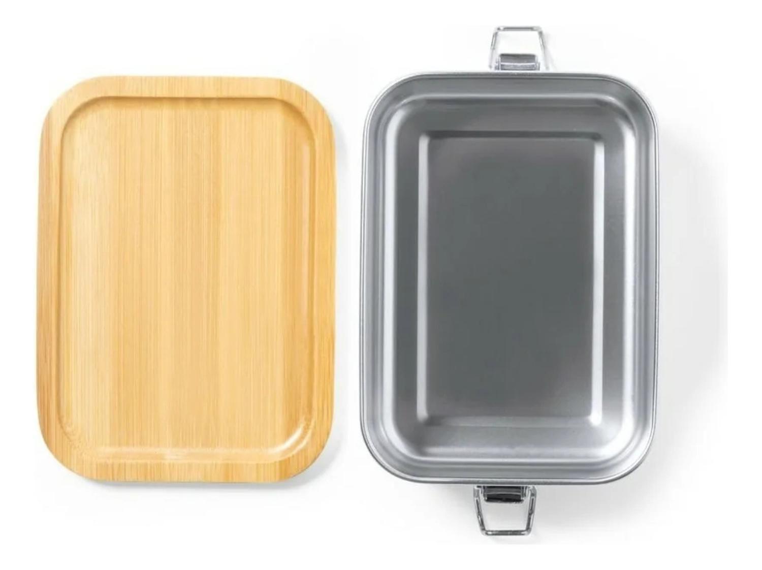 Contenedor Tupper Hermético Acero Inox. Bambú Plastil 800 ML-3