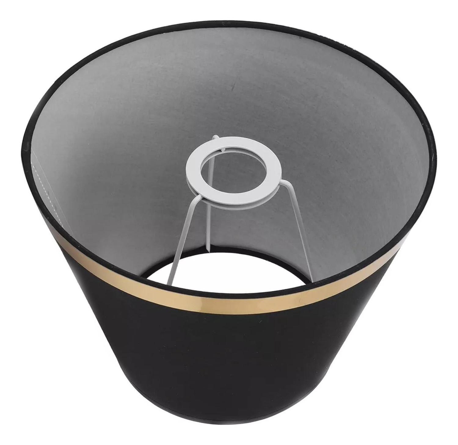 Lámpara Velador Pantalla E27 34x18 CM Negro-3