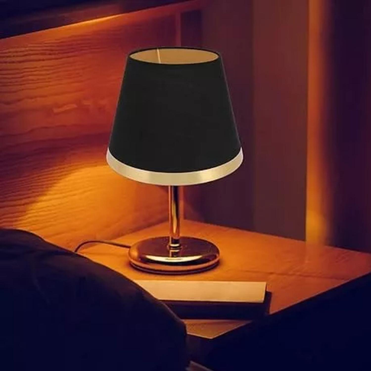 Lámpara Velador Pantalla E27 34x18 CM Negro-5