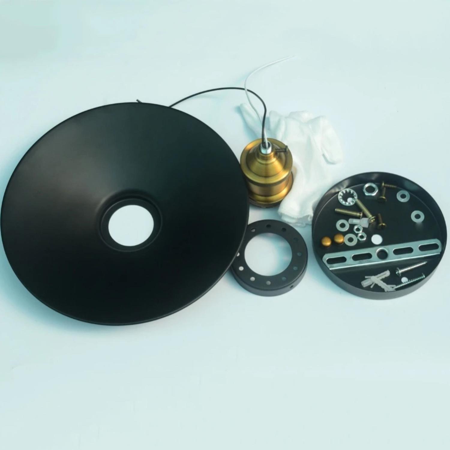 Lámpara Techo Vintage Decoración Retro Soquete E27 Negro-3